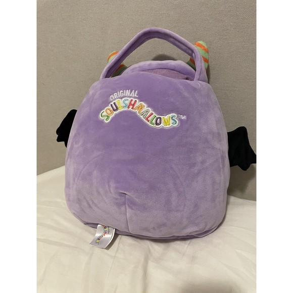 Squishmallows NWT Blaze the Bat Treat Pail/Tote Bag Purple Halloween 2022 - Picture 6 of 9